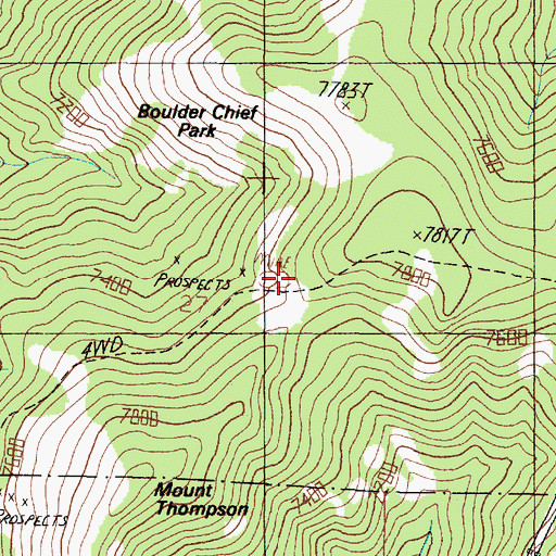 Topographic Map of Boulder Chief Mine, MT