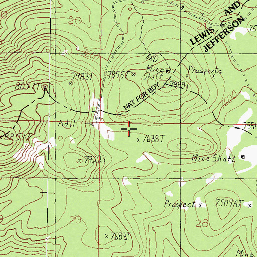 Topographic Map of Alsace Mine, MT