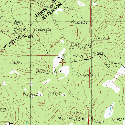 Topographic Map of Ida May Mine, MT