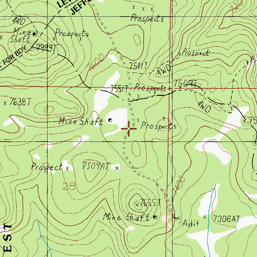 Topographic Map of Corbitt Mine, MT