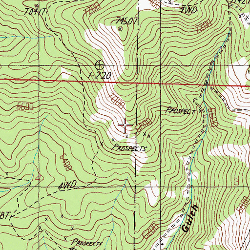 Topographic Map of Custer/Hiawatha Mine, MT