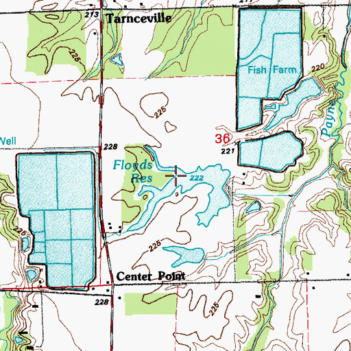 Topographic Map of Floyds Reservoir, AR