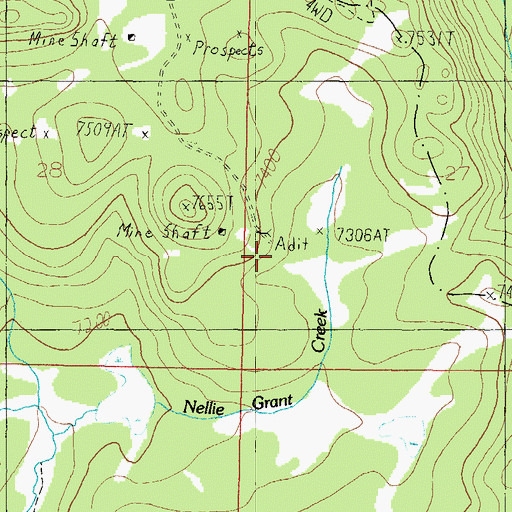 Topographic Map of NW SW Section 27 Mine, MT