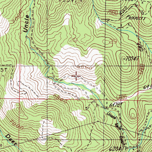Topographic Map of Evening Star Mine, MT