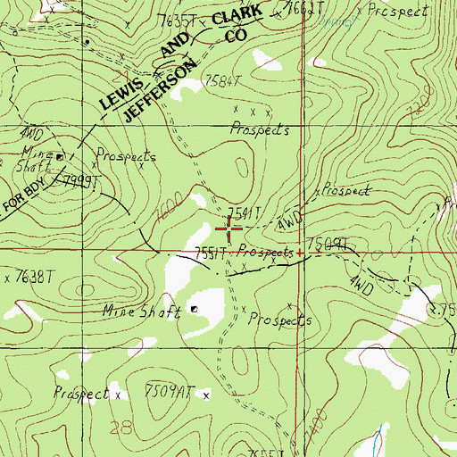 Topographic Map of SE SE Section 21 Mine, MT