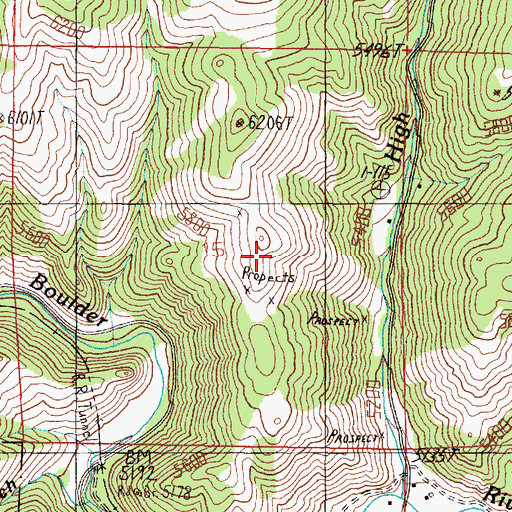 Topographic Map of NW SE Section 15 Mine, MT