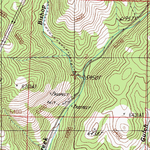 Topographic Map of S B Junior Mine, MT