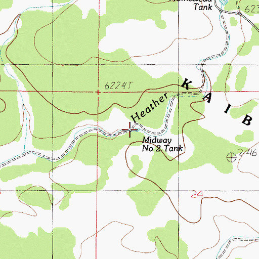 Topographic Map of Midway Number Two Tank, AZ