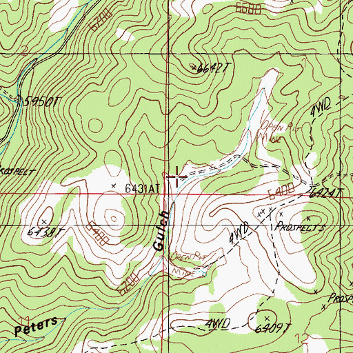 Topographic Map of SW SW Section 1 Mine, MT