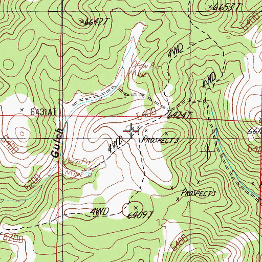 Topographic Map of Rochester Mine, MT