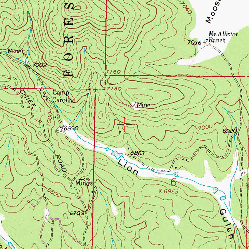 Topographic Map of NW NW Section 6 Mine, MT