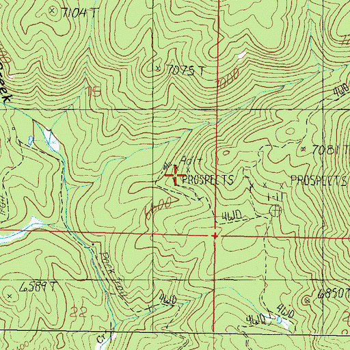 Topographic Map of SW SW Section 14 Mine, MT