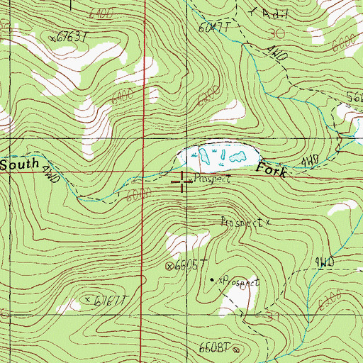 Topographic Map of Lone Eagle Mine, MT