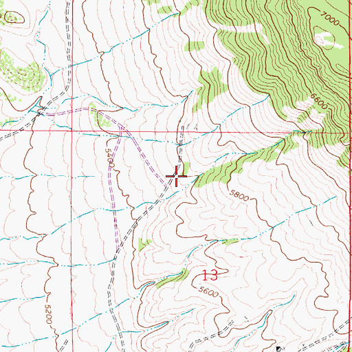 Topographic Map of SE NW Section 13 Mine, MT