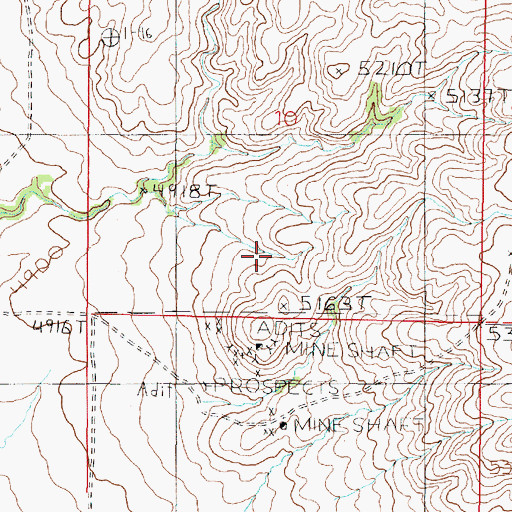 Topographic Map of NE NW Section 15 Mine, MT