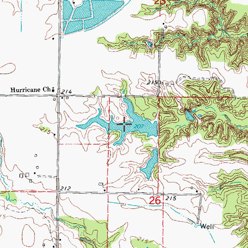 Topographic Map of Newkirks Reservoir Number 1, AR
