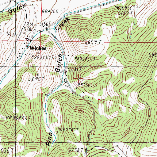 Topographic Map of SE NW Section 22 Mine, MT