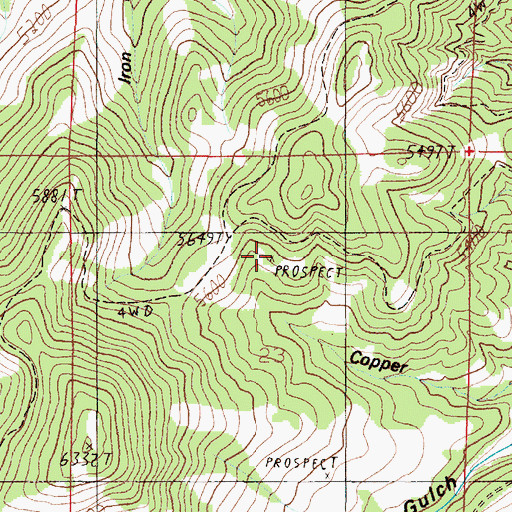 Topographic Map of Tamarack Junior Mine, MT