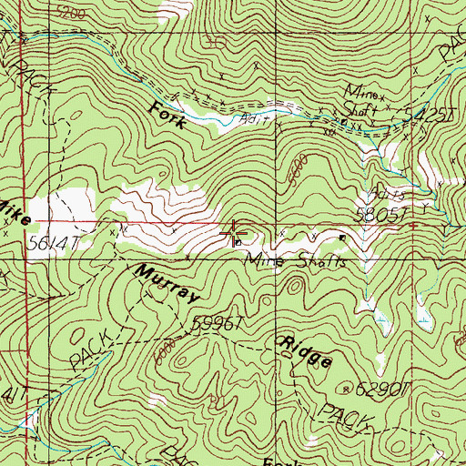 Topographic Map of B and G Mine, MT
