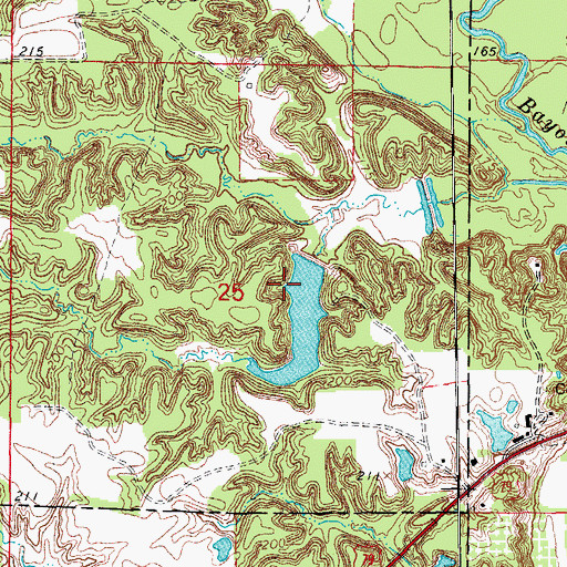 Topographic Map of Arkansas Noname 133 Dam, AR