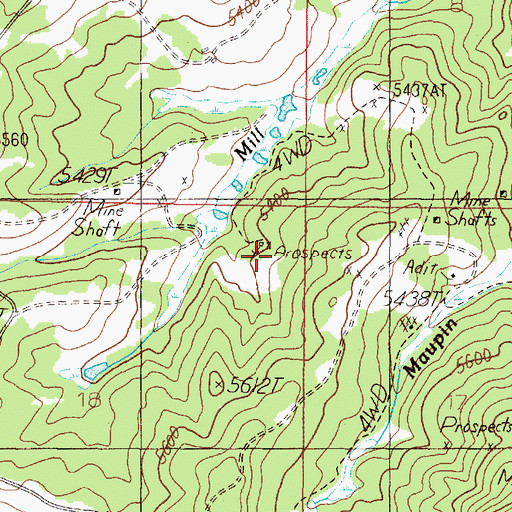 Topographic Map of NE NE Section 18 Mine, MT