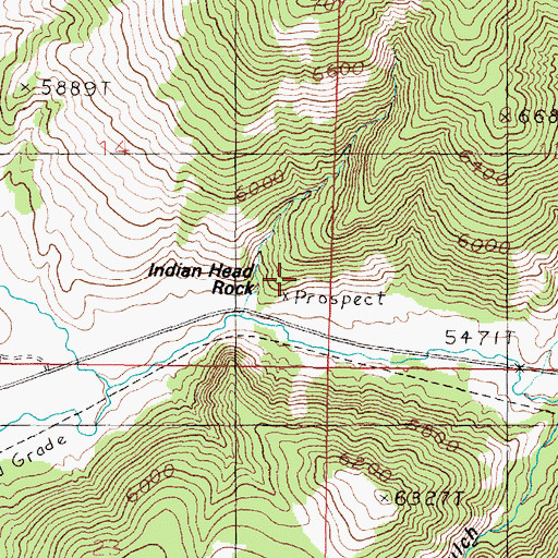 Topographic Map of Indian Head Rock Mine, MT