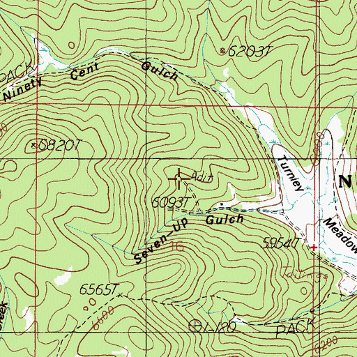 Topographic Map of Seven-Up Gulch Mine, MT