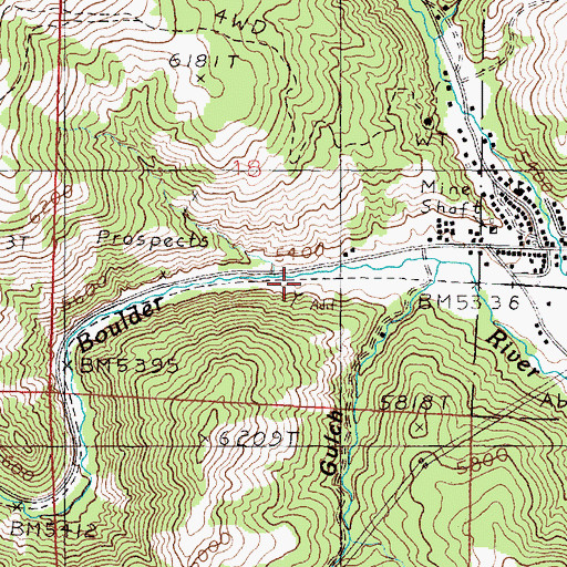 Topographic Map of Hope Mine, MT