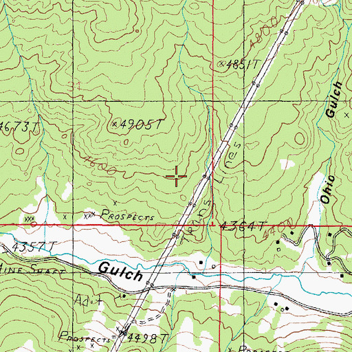 Topographic Map of Roosevelt Mine, MT