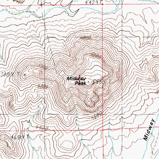 Topographic Map of Midway Peak, AZ
