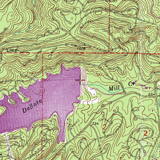 Topographic Map of Hot Springs Dam Number One, AR