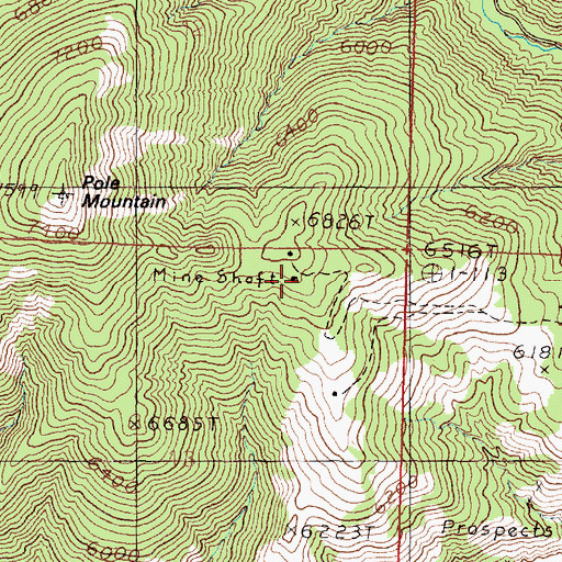 Topographic Map of Boulder Mine, MT