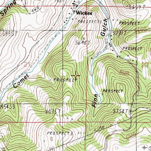 Topographic Map of Bunker Hill Mine, MT