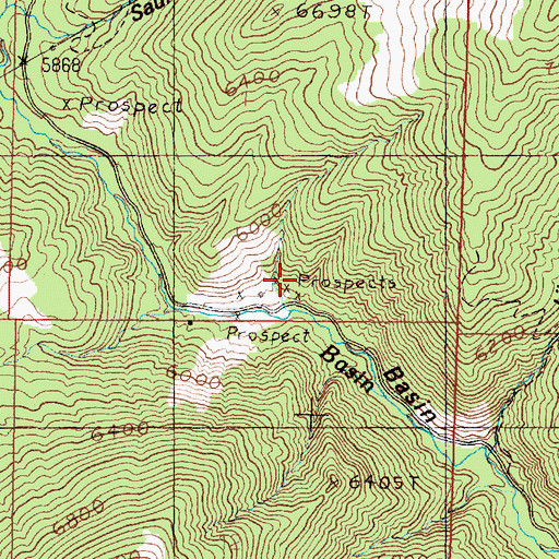 Topographic Map of SW SE Section 1 Mine, MT