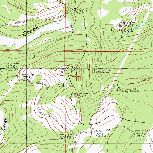 Topographic Map of Atlanta Mine, MT