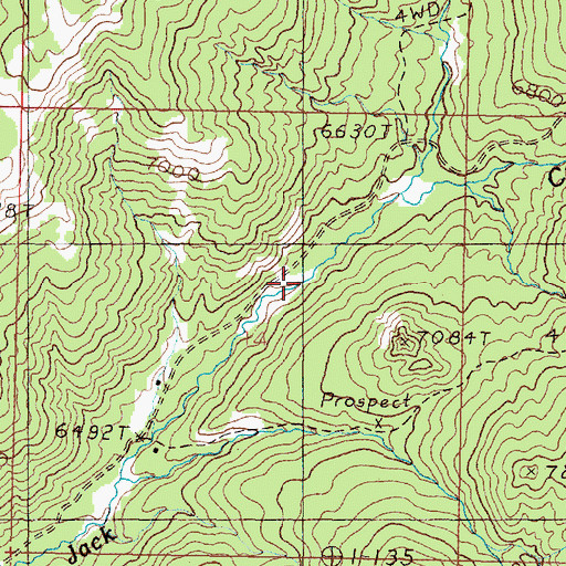 Topographic Map of Jack Creek Tailings, MT