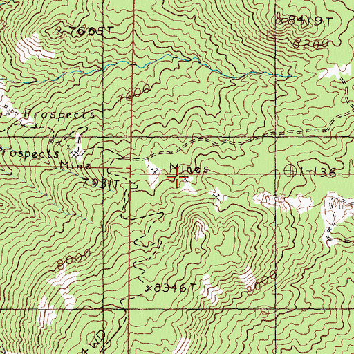 Topographic Map of Moccason Mine, MT