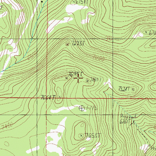 Topographic Map of Delanie Mine, MT