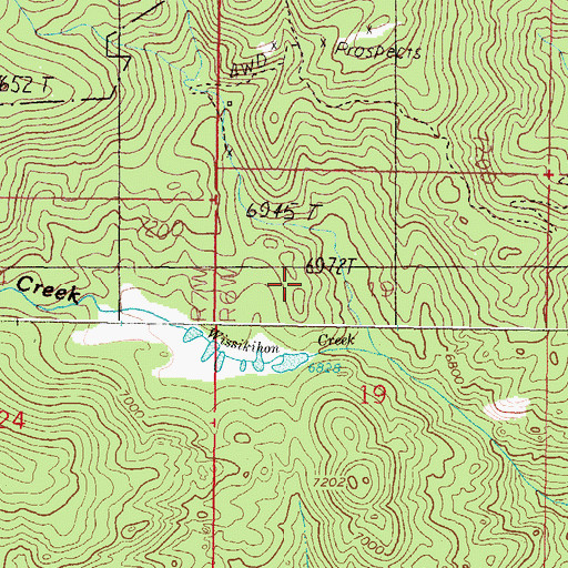 Topographic Map of NW NW Section 19 Mine, MT