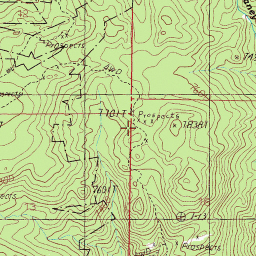 Topographic Map of NW NW Section 18 Mine, MT