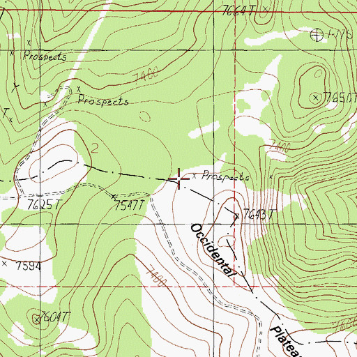 Topographic Map of Vandalia Mine, MT