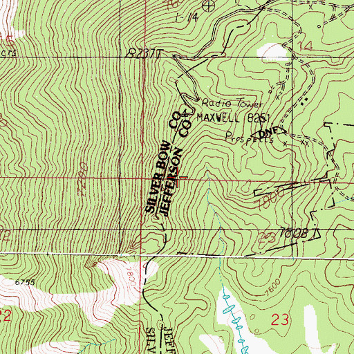 Topographic Map of SE SW Section 14 Mine, MT
