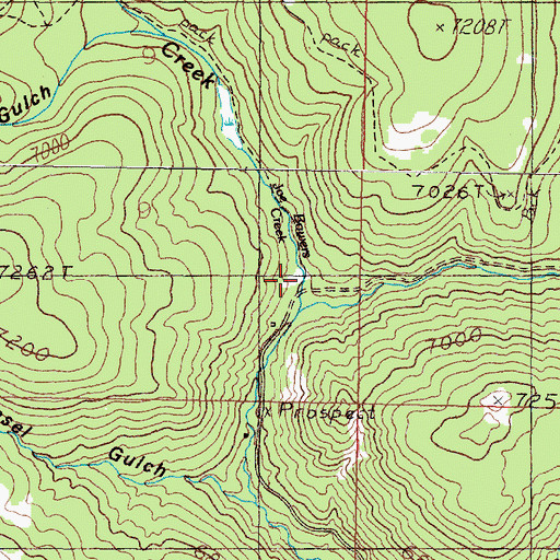 Topographic Map of Winters Camp Mine, MT