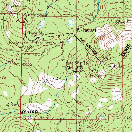 Topographic Map of SE NW Section 30 Mine, MT