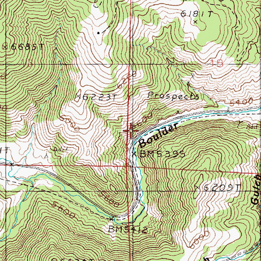 Topographic Map of Eureka Mine, MT