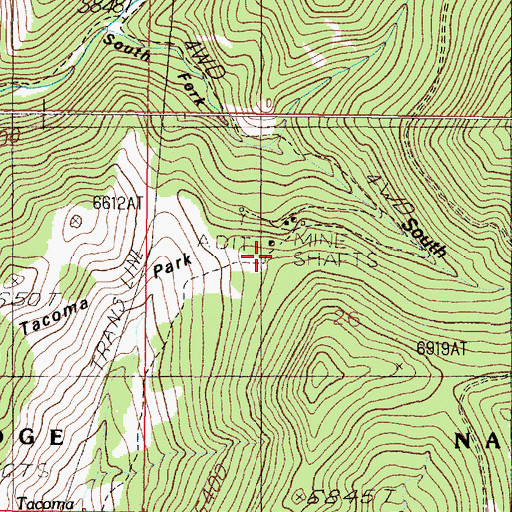 Topographic Map of Bob Mine, MT