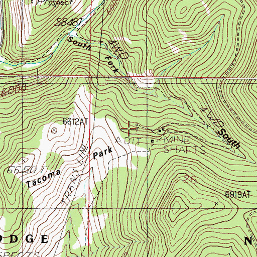 Topographic Map of Rex Mine, MT