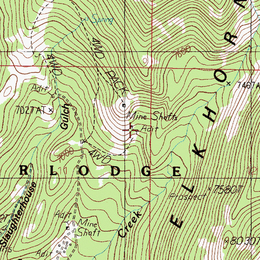 Topographic Map of C and D Mine, MT