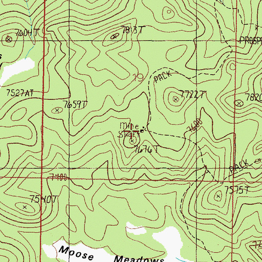 Topographic Map of Eureka Mine, MT