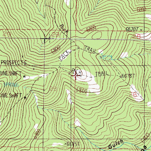 Topographic Map of Boulder View Mine, MT